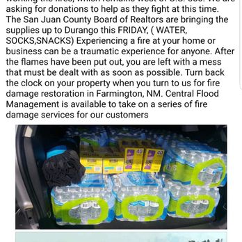 Central Flood Management - Emergency Management isn't even accepting donations for firefighters at this time. All you care about is lining your own pockets! - Damage Restoration Near Me - Farmington, New Mexico Central Flood Management - Emergency Management isn't even accepting donations for firefighters at this time. All you care about is lining your own pockets! - Damage Restoration Near Me - Farmington, New Mexico