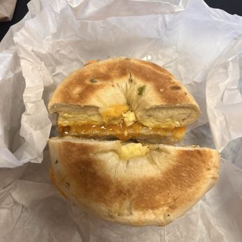 Ryan's Bagel Cafe - Sausage, egg, & cheese on a jalapeño cheese bagel. - Bagels Near Me - Sandy, Utah
