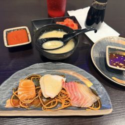 Akame Sushi - Salmon, yellowtail, tuna sashimi