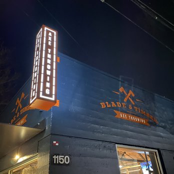 Blade & Timber Axe Throwing - Portland - A sign of good times. - Axe Throwing Near Me - Portland, Oregon Blade & Timber Axe Throwing - Portland - A sign of good times. - Axe Throwing Near Me - Portland, Oregon
