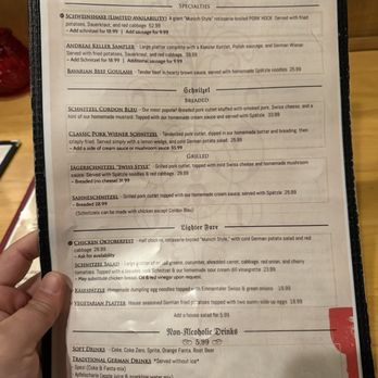 Andreas Keller German Restaurant - Menu - German Near Me - Leavenworth, Washington
