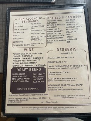 Menu photo 8 Gold Stallion Restaurant Gold Canyon, AZ Menu photo 8 Gold Stallion Restaurant Gold Canyon, AZ