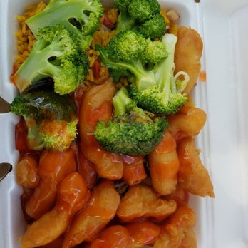 China Delight - This is the sweet and sour chicken and I added the sweet and sour sauce on top with steamed broccoli and pork fried rice. Fresh and tasty! - Chinese Near Me - Brooklyn, New York China Delight - This is the sweet and sour chicken and I added the sweet and sour sauce on top with steamed broccoli and pork fried rice. Fresh and tasty! - Chinese Near Me - Brooklyn, New York