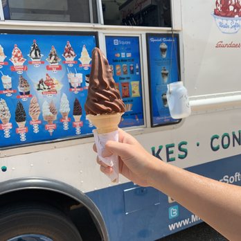 Mister Softee - Small chocolate dipped cone. - Food Trucks Near Me