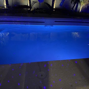 Barefoot Pools - Night picture of the finished product! - Pool Cleaners Near Me - Gilbert, Arizona Barefoot Pools - Night picture of the finished product! - Pool Cleaners Near Me - Gilbert, Arizona