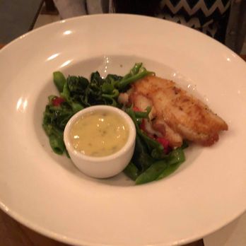 Ember - Petrale Sole w/ sauce on the side (I mixed in the sauce) - New American Near Me - Arroyo Grande, California Ember - Petrale Sole w/ sauce on the side (I mixed in the sauce) - New American Near Me - Arroyo Grande, California