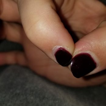 Lush Nails Spa - Hard to see, but this is the index nail that's broken across at the tip. - Waxing Near Me - Frederick, Maryland