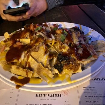 Smoke Daddy - Nachos with your choice of meat (normally $12, but only $7 on Tuesdays!) - Barbeque Near Me - Chicago, Illinois Smoke Daddy - Nachos with your choice of meat (normally $12, but only $7 on Tuesdays!) - Barbeque Near Me - Chicago, Illinois