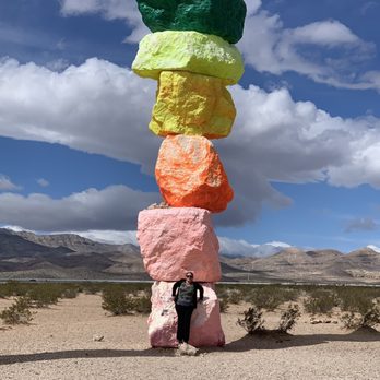 Seven Magic Mountains - She's my rock - Public Art Near Me - Las Vegas, Nevada