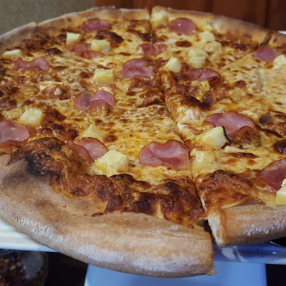 The Red Brick Tavern - Oh my word! This pizza is delicious..Brick Oven Thin Crust Hawaiian without BBQ Sauce... - Breakfast & Brunch Near Me - Conroe, Texas The Red Brick Tavern - Oh my word! This pizza is delicious..Brick Oven Thin Crust Hawaiian without BBQ Sauce... - Breakfast & Brunch Near Me - Conroe, Texas
