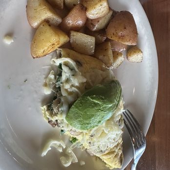 Mission City Grill - Half serving of an avocado and mushroom omelet with country potatoes. - Bars Near Me - Santa Clara, California Mission City Grill - Half serving of an avocado and mushroom omelet with country potatoes. - Bars Near Me - Santa Clara, California