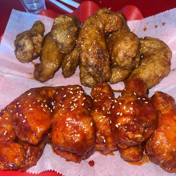 Café Soho - Korean fried chicken (special sauce - bottom, soy garlic -top) - Korean Near Me - Philadelphia, Pennsylvania Café Soho - Korean fried chicken (special sauce - bottom, soy garlic -top) - Korean Near Me - Philadelphia, Pennsylvania