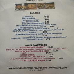 The Oakford Diner - Lunch menu