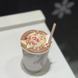 Christopher Elbow Chocolates - Peppermint hot chocolate with white chocolate shavings