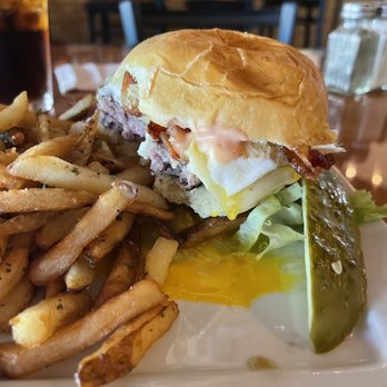 Cafe Mirage - Mirage burger medium. - New American Near Me - Ocean City, Maryland