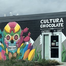Their beautiful mural and entrance to their cafe.