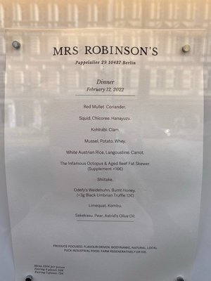 Mrs Robinson’s by null