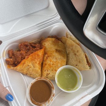 Tacos El Guero - Pastor quesadilla - a little messy bc I was in the car - Tex-Mex Near Me - Birmingham, Alabama Tacos El Guero - Pastor quesadilla - a little messy bc I was in the car - Tex-Mex Near Me - Birmingham, Alabama