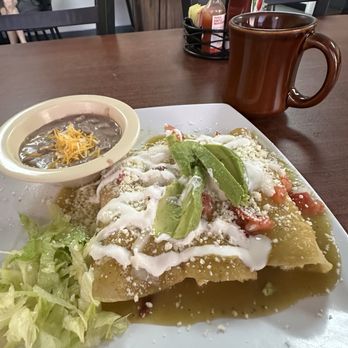 Maggie’s Kitchen - Breakfast Enchiladas with beans, you can substitute the beans for hash browns if you prefer - Cafes Near Me - Prescott Valley, Arizona Maggie’s Kitchen - Breakfast Enchiladas with beans, you can substitute the beans for hash browns if you prefer - Cafes Near Me - Prescott Valley, Arizona