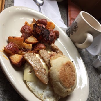 Denny's Pantry - Breakfast sandwich and home fries. - American Near Me - Greenfield, Massachusetts