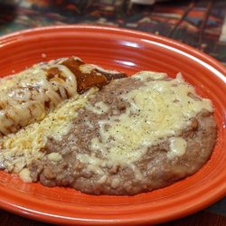 El Charro Mexican Restaurants - Beef enchilada and beans.