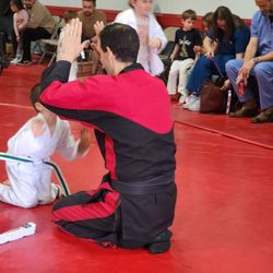 Champion Martial Arts - Sensei Ryan with my son for his belt promotion!