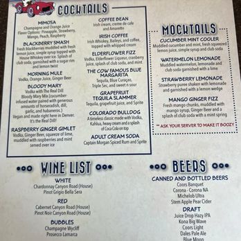 The Cow An Eatery - Menu - Diners Near Me - Morrison, Colorado The Cow An Eatery - Menu - Diners Near Me - Morrison, Colorado