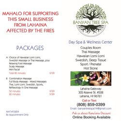 Banyan Tree Spa - Services Menu