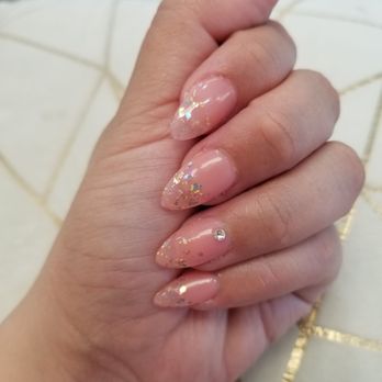Pro Nails & Spa - Pink ombre with glitter - Nail Salons Near Me - Costa Mesa, California