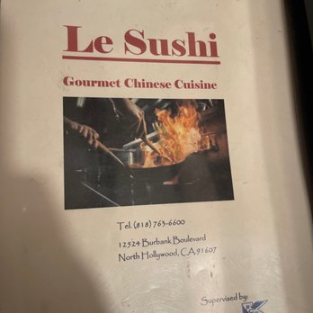 Le Sushi - a menu for a chinese cuisine restaurant - Sushi Bars Near Me - Valley Village, California Le Sushi - a menu for a chinese cuisine restaurant - Sushi Bars Near Me - Valley Village, California