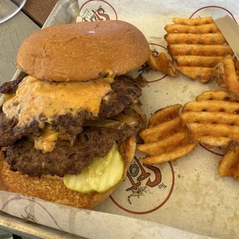 The Spot - Smash burger literally throw on the plate - Burgers Near Me - Galveston, Texas
