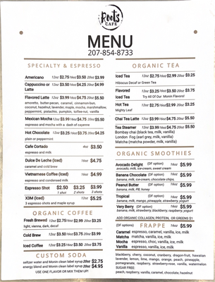 Menu photo 4 Roots Cafe Maine Westbrook, ME