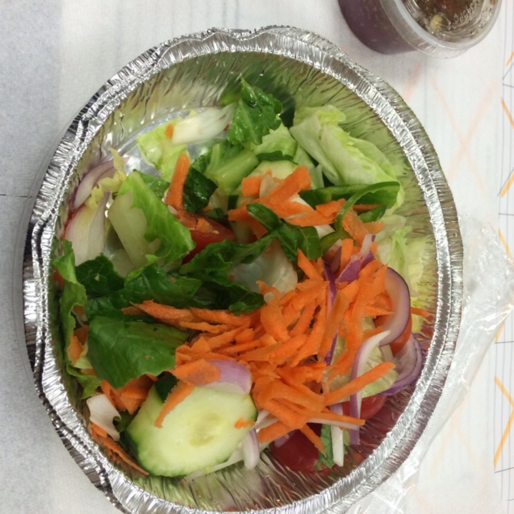 Outpost Pizza - Stamford - a salad in a foil container - Pizza Near Me - Stamford, Connecticut Outpost Pizza - Stamford - a salad in a foil container - Pizza Near Me - Stamford, Connecticut