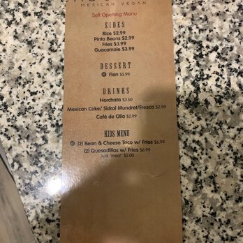 Cascabel - Menu back side - Vegan Near Me - Houston, Texas Cascabel - Menu back side - Vegan Near Me - Houston, Texas