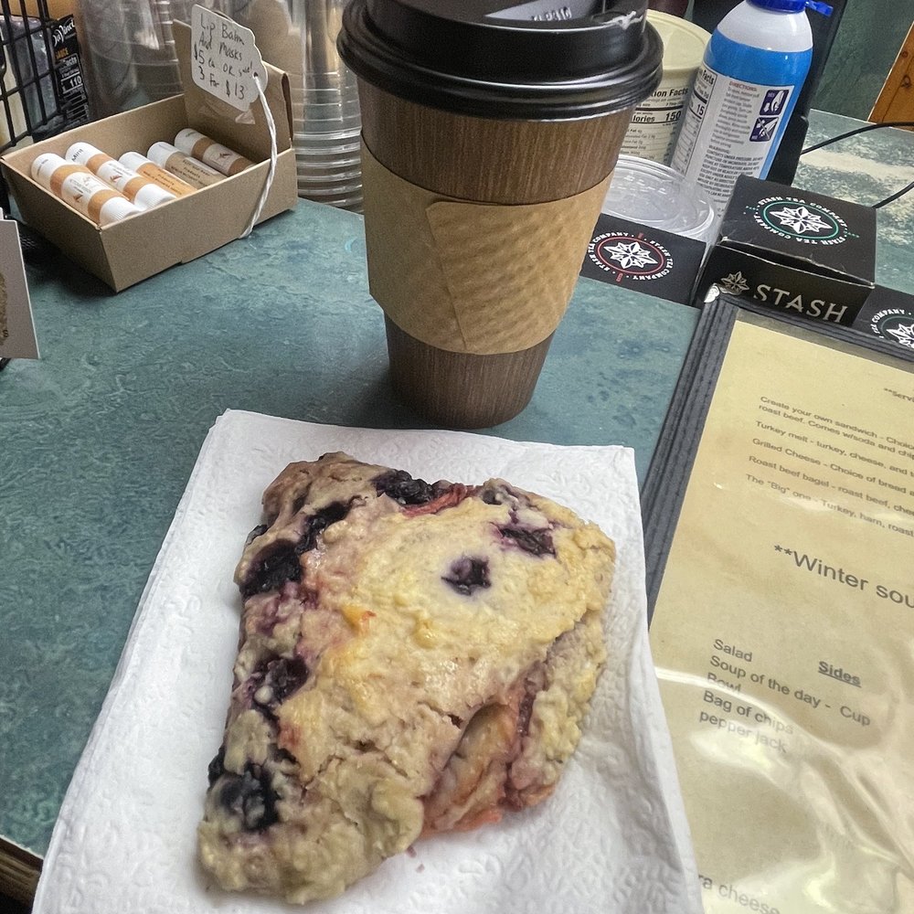 Berry Scone & Medium Caramel Latte Berry Scone & Medium Caramel Latte