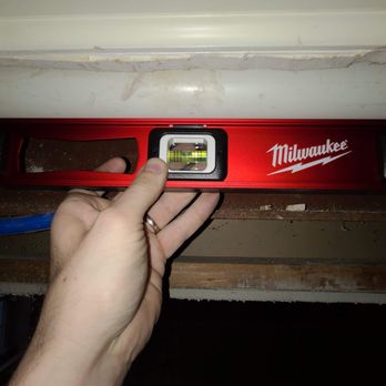 Odemz Plumbing - This pipe should have had a 1/4" per foot pitch, with the bubble touching the far left line, but was basically flat. - Plumbing Near Me - Alexandria, Virginia Odemz Plumbing - This pipe should have had a 1/4" per foot pitch, with the bubble touching the far left line, but was basically flat. - Plumbing Near Me - Alexandria, Virginia