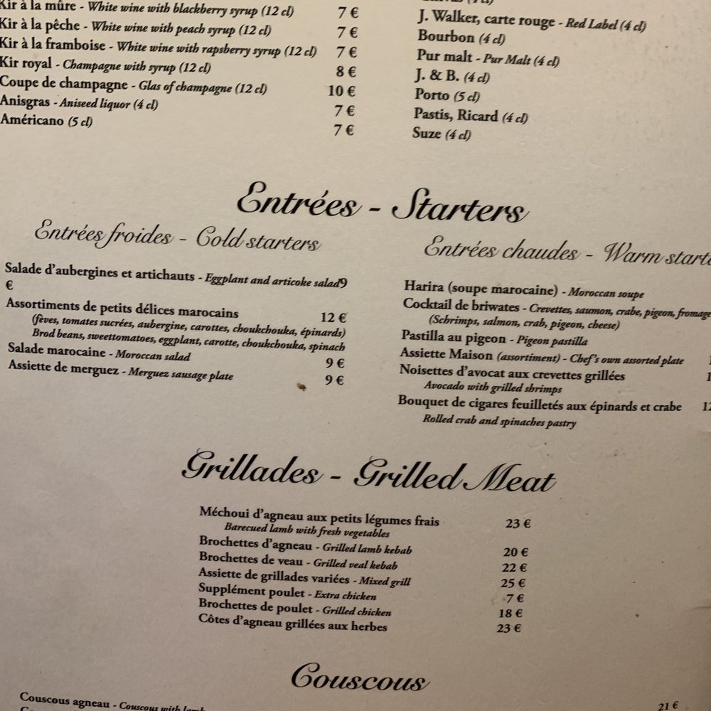 L'Atlas - Menu page 1 - Moroccan Near Me - Paris, 75 L'Atlas - Menu page 1 - Moroccan Near Me - Paris, 75