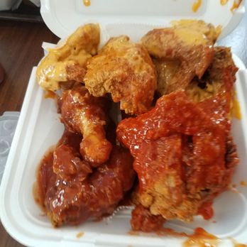 Hook Fish & Chicken - Chicken Leg and Thigh dipped in Buffalo Sauce, BBQ sauce and Garlic Chili Sauce. Must try!!! - Chicken Wings Near Me - West Chester Township, Ohio Hook Fish & Chicken - Chicken Leg and Thigh dipped in Buffalo Sauce, BBQ sauce and Garlic Chili Sauce. Must try!!! - Chicken Wings Near Me - West Chester Township, Ohio