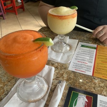 El Charro Mexicano - Li hing with EXTRA li hing margarita (bottom) and passion fruit margarita with li hing rim (top) - Mexican Near Me - Aiea, Hawaii El Charro Mexicano - Li hing with EXTRA li hing margarita (bottom) and passion fruit margarita with li hing rim (top) - Mexican Near Me - Aiea, Hawaii