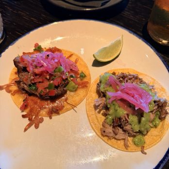 La Popular - Ribeye Taco & Carnitas Taco (Left to right) - Cocktail Bars Near Me - Claremont, California La Popular - Ribeye Taco & Carnitas Taco (Left to right) - Cocktail Bars Near Me - Claremont, California