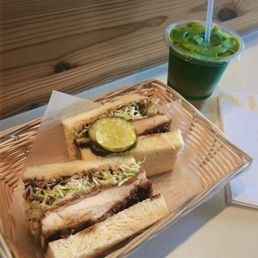 Chicken Katsu Sando + Dirty Matcha