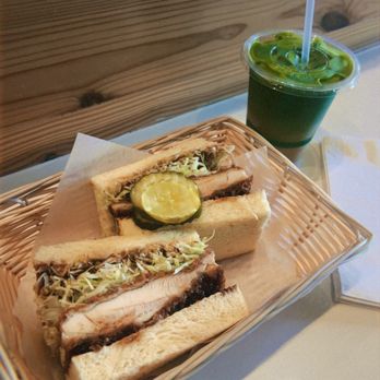 Cafe Okawari - Chicken Katsu Sando + Dirty Matcha - Japanese Near Me - San Francisco, California