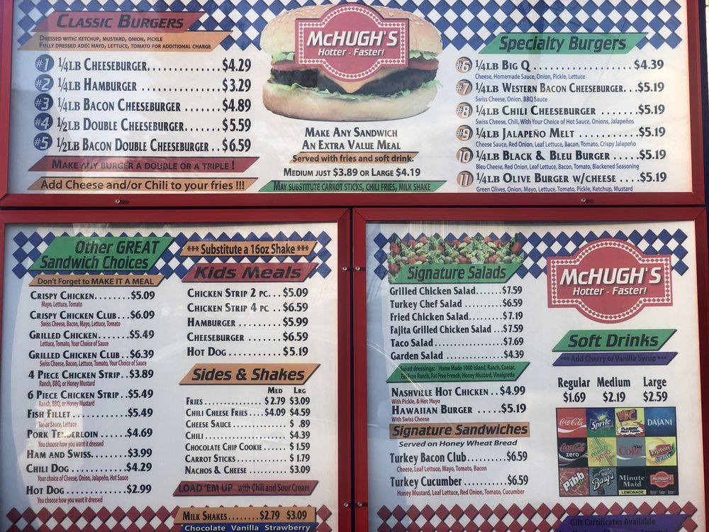 Food from McHugh's Double Drive Thru