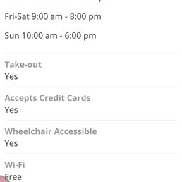 Wrong opening times on Yelp.