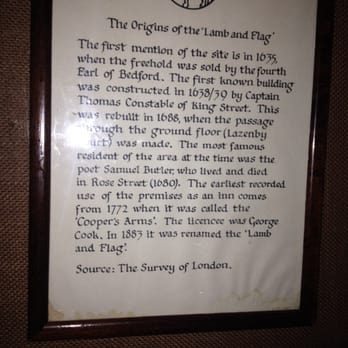 Lamb & Flag - The origins of this pub, one of the very oldest you will ever come across. - Pubs Near Me - London, XGL Lamb & Flag - The origins of this pub, one of the very oldest you will ever come across. - Pubs Near Me - London, XGL
