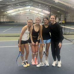 Maria with a tennis clinic at Alpha in Harmar, PA