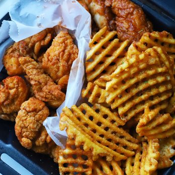 Wings Over Columbus - Was craving chicken from last night and ordered this basket from them. I love their sauce and small waffle fries - Chicken Wings Near Me - Upper Arlington, Ohio