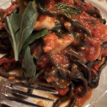 Al Di La Trattoria - Black ink pasta with calamari - Italian Near Me - Brooklyn, New York Al Di La Trattoria - Black ink pasta with calamari - Italian Near Me - Brooklyn, New York