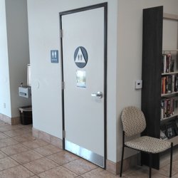 San Bernardino County Library Twentynine Palms Branch - Here are the "politically correct" restrooms in the lobby, which are "statistically" in your favor if you have to go urgently.