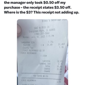 Binny's Beverage Depot - Receipt - Beer, Wine & Spirits Near Me - Evergreen Park, Illinois